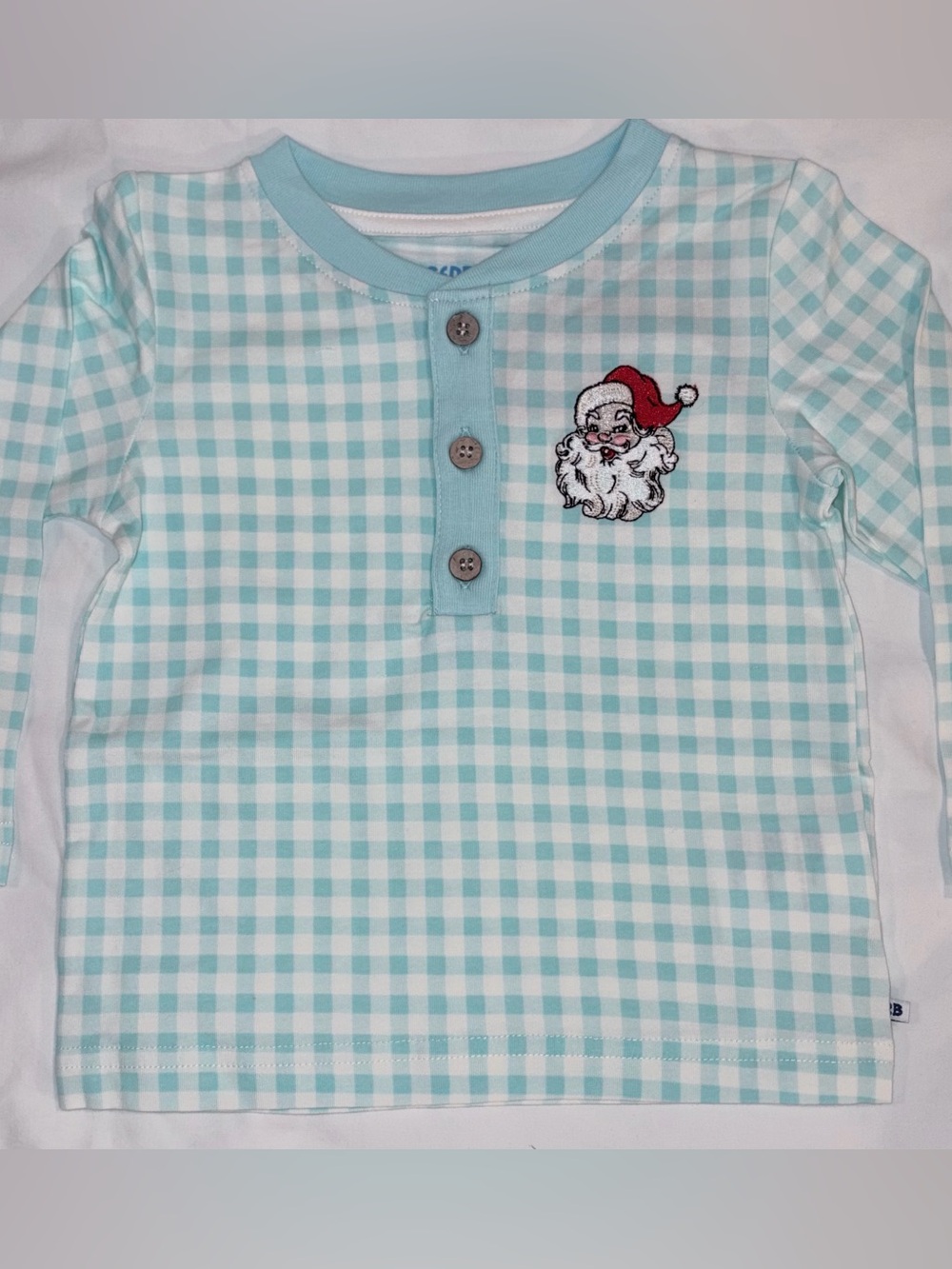 Rugged Butts Dear Santa long sleeve Henley with Santa applique sz 18-24 mo NWT